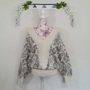 Pseudonym KnitWorks Paisley Pattern V-Neck Sweater